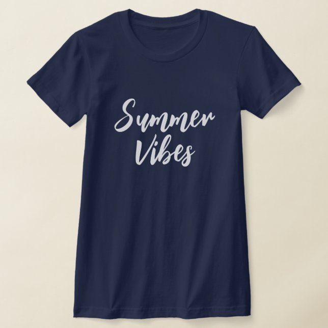 Sommervibes marineblau schlankes Shirt für Frauen (Ablage )