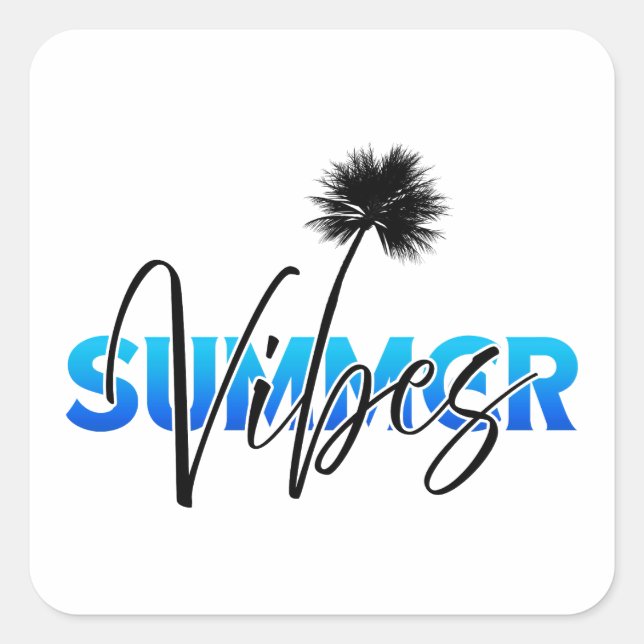 Sommervibes Quadratischer Aufkleber (Vorderseite)