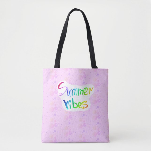 Sommervibes Regenbogenrosa Aquarellkalligraphie (Vorderseite)