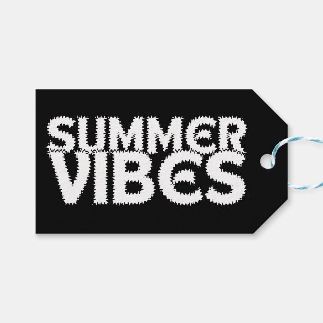 SOMMERVIBES WEISSE TYPOGRAPHIE GESCHENKANHÄNGER (Vorderseite (Horizontal))