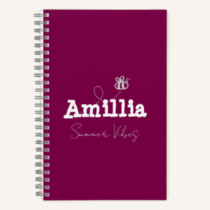 Sommervillen mit Monogramm-Namen elegant Notizbuch