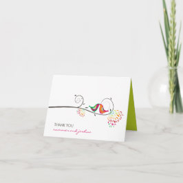 Sommervögel beim Hochzeitsküssen Danke, Fotokarte Dankeskarte