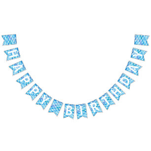 Sommerwasserfarbe Glücklich Geburtstag Wimpelkette