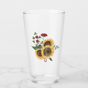 Sommerwasserfarbe Sonnenblume Glas