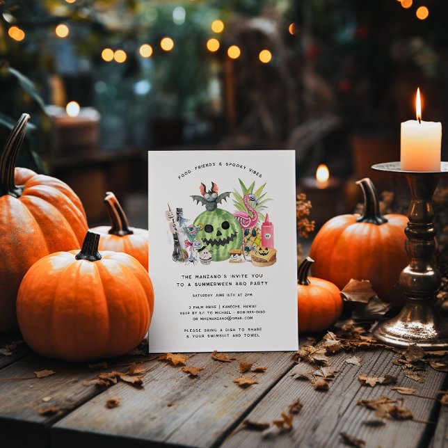 Sommerween-Garten-Grillparty Einladung (Von Creator hochgeladen)