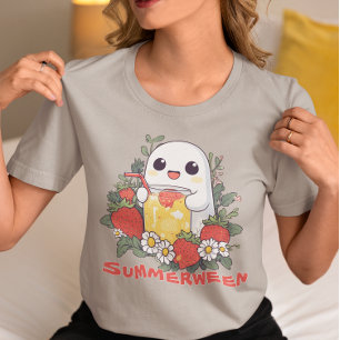 Sommerween-Geist mit Erdbeeren Tri-Blend Shirt