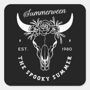 Sommerween gruseliges gothisches Sommerparty-Thema Quadratischer Aufkleber