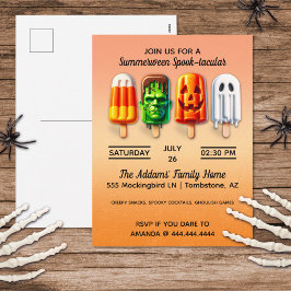Sommerween Gruselspektakel Halloween Sommerparty Feiertagspostkarte