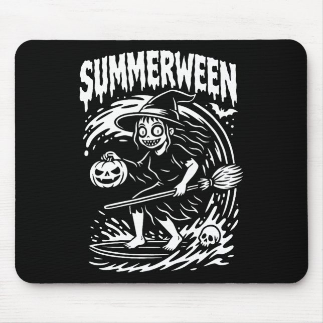 Sommerween Halloween Sommer Surfen Strand Hexe  Mousepad (Vorne)