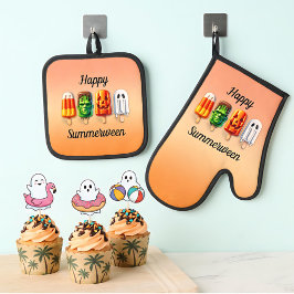 Sommerween Halloween Sommerparty Ofenhandschuh & Topflappen-Set