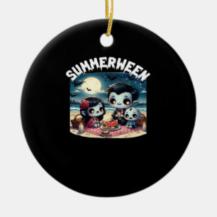 Sommerween mit einer Familie von Vampiren am Stran Keramik Ornament