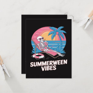 Sommerween-Skelett-Sommerferien-Strand-Lustig Einladung