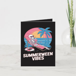 Sommerween-Skelett-Sommerferien-Strand-Lustig Feiertagskarte