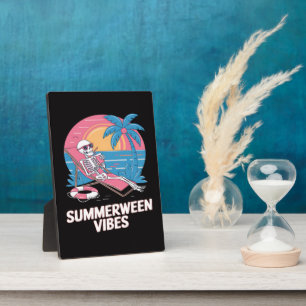Sommerween-Skelett-Sommerferien-Strand-Lustig Fotoplatte