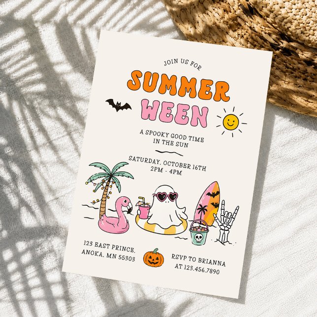 Sommerween Sommer Pool Halloween-Party Einladung (Von Creator hochgeladen)