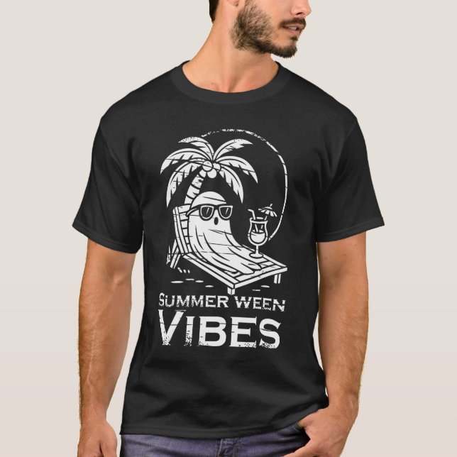 Sommerween-Stimmung Geist Lustiger Sommer Hallowee T-Shirt (Vorderseite)