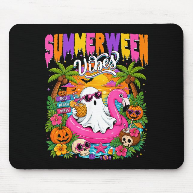 Sommerween Stimmung Gruseliger Geisterstrand Somme Mousepad (Vorne)