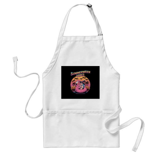 Sommerween-Stimmung Hexen-Flamingo Schürze (Vorne)