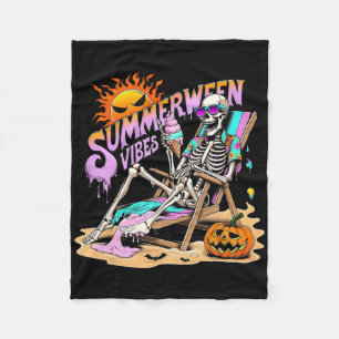 Sommerween-Stimmung Skelett-Kürbis Gruseliger Urla Fleecedecke
