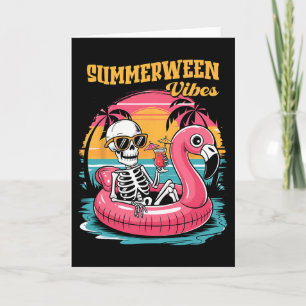 Sommerween-Stimmung Skelett Sommerferien Lustiges Karte
