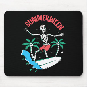 Sommerween-Stimmung Skelett Surfen Wellen Sommer H Mousepad