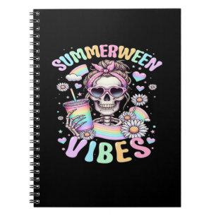 Sommerween-Stimmung Süße Skelett-Mädchen Sommer-Ha Notizblock