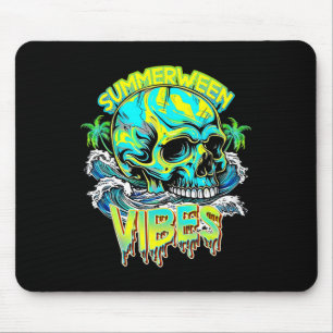 Sommerween-Stimmung Totenkopf Horror Strand Hallo Mousepad