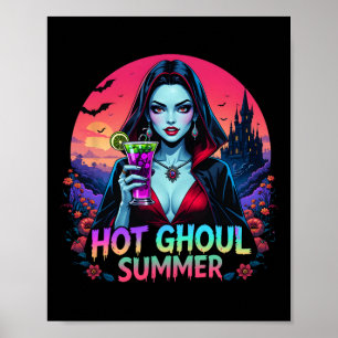 Sommerween-Vibes Eiscreme Lustiger Heißer Ghoul So Poster