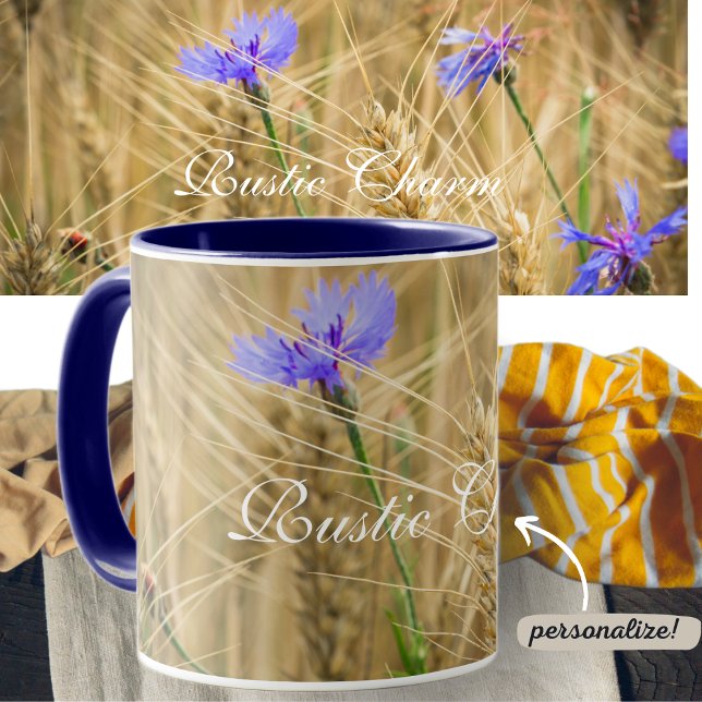 Sommerweizenfeld mit blauen Kornblumen Tasse (Von Creator hochgeladen)