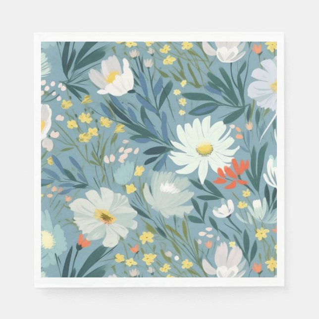 Sommerwiese der Wildblumen Serviette (Vorderseite)