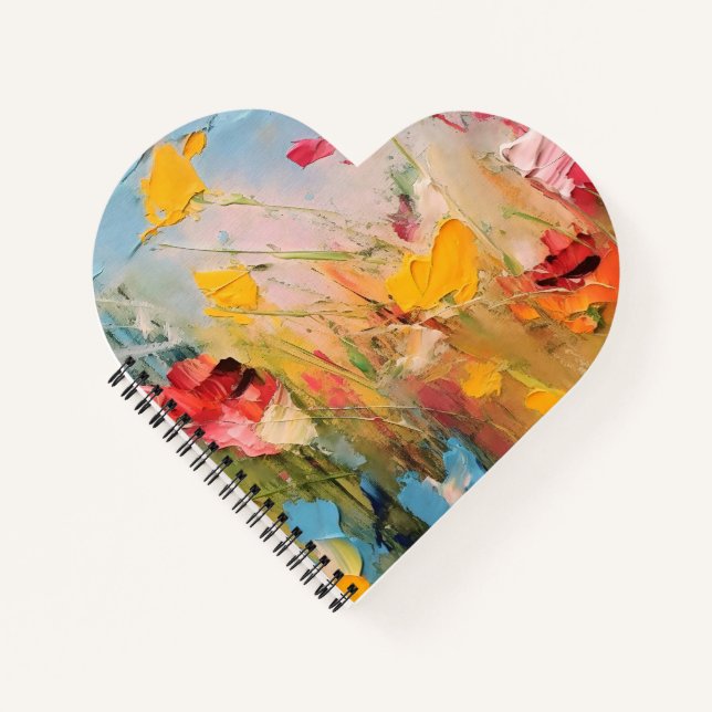 Sommerwiese – Expressive Abstrakte Wildblumen Notizbuch (Vorderseite)