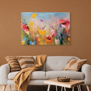 Sommerwiese – Expressive abstrakte Wildblumen Poster