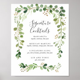 Sommerwiese | Signature-Cocktail-Menü-Zeichen Poster