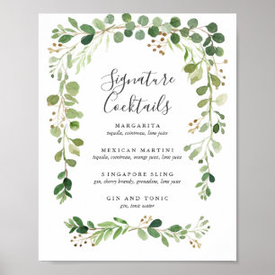 Sommerwiese   Signature-Cocktail-Menü-Zeichen Poster
