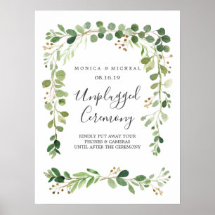 Sommerwiese   Unplugged Wedding Ceremony Sign Poster