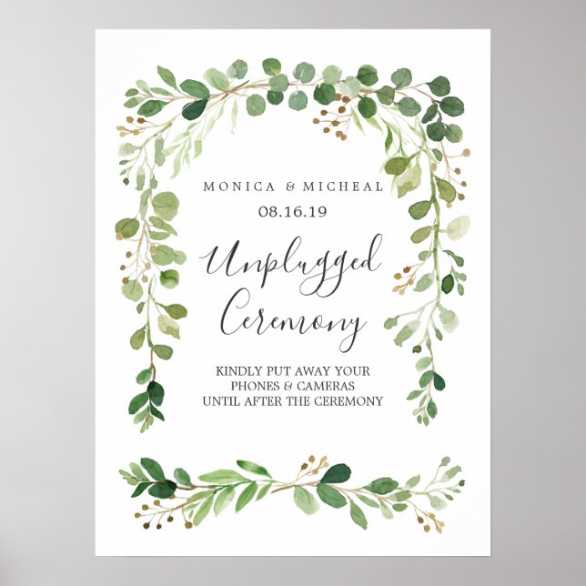 Sommerwiese | Unplugged Wedding Ceremony Sign Poster (Vorne)