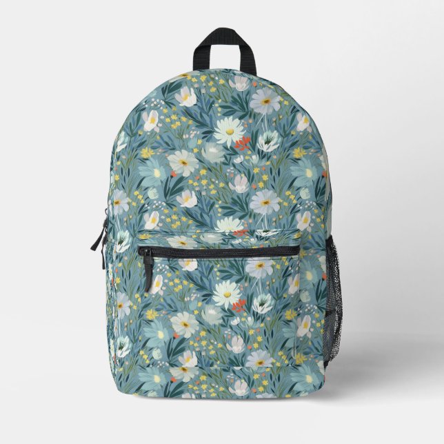 Sommerwiese Wildblume Bedruckter Rucksack (Vorderseite)