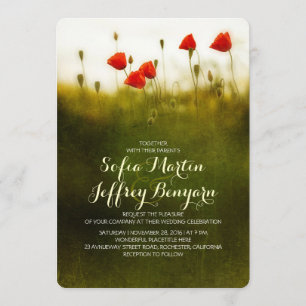 Sommerwiese Wildblumen Hochzeitskarten Einladung
