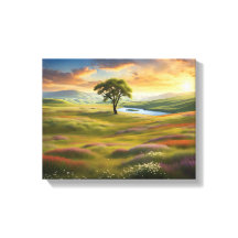 Sommerwiesen Landschaft bei Sonnenuntergang