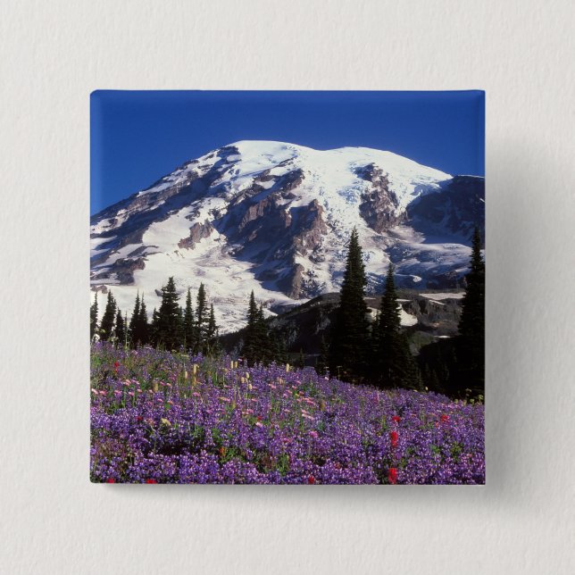 Sommerwildblumen am Fuße des Mount Rainier, 2 Button (Vorderseite)