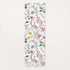 Sommerwildblumen auf Weiß Yogamatte