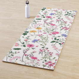 Sommerwildblumen auf Weiß Yogamatte