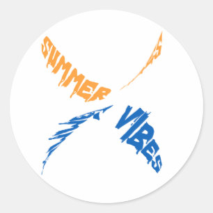 Sommerwoben: Sonne, Spaß und gute Zeiten Runder Aufkleber
