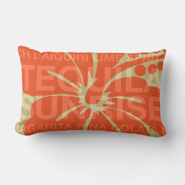 Sommerwörter Cocktails und Hibiskus Kissen (Vorderseite)