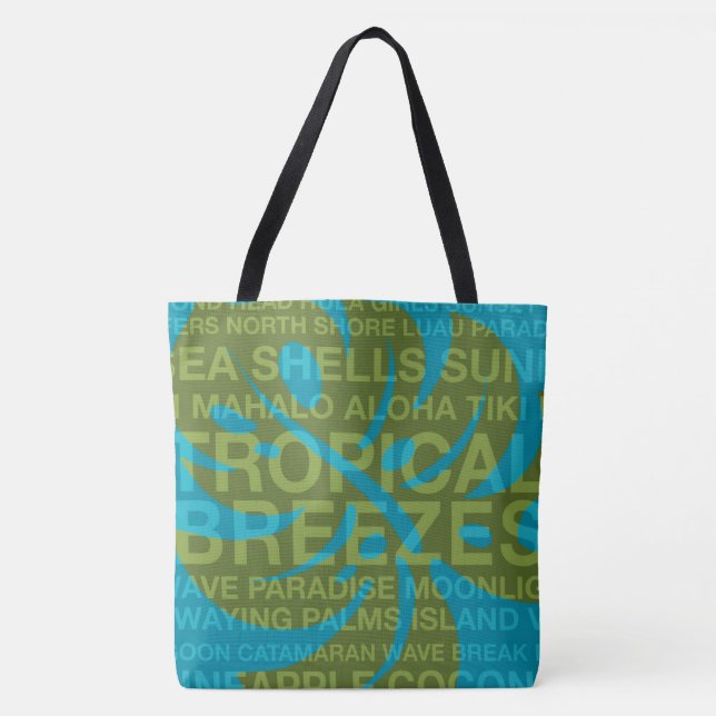 Sommerwörter Tropical und Monstera Leaf Beach Bag (Vorderseite)
