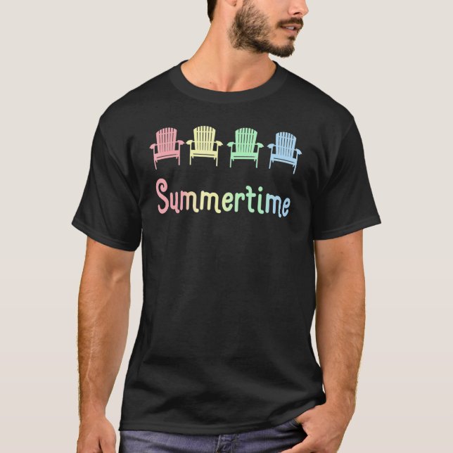 Sommerzeit Adirondack Stühle Nizza Wetter T-Shirt (Vorderseite)