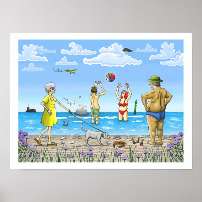 Sommerzeit am Strand Poster (Vorne)