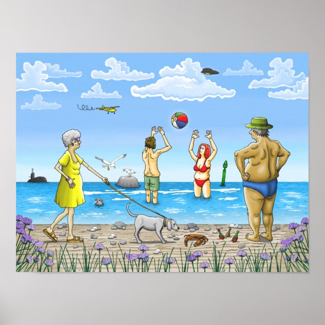 Sommerzeit am Strand Poster (Vorne)