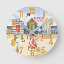 Sommerzeit am Strand Runde Wanduhr