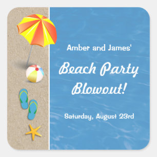 Sommerzeit auf dem Beach Party Aufkleber